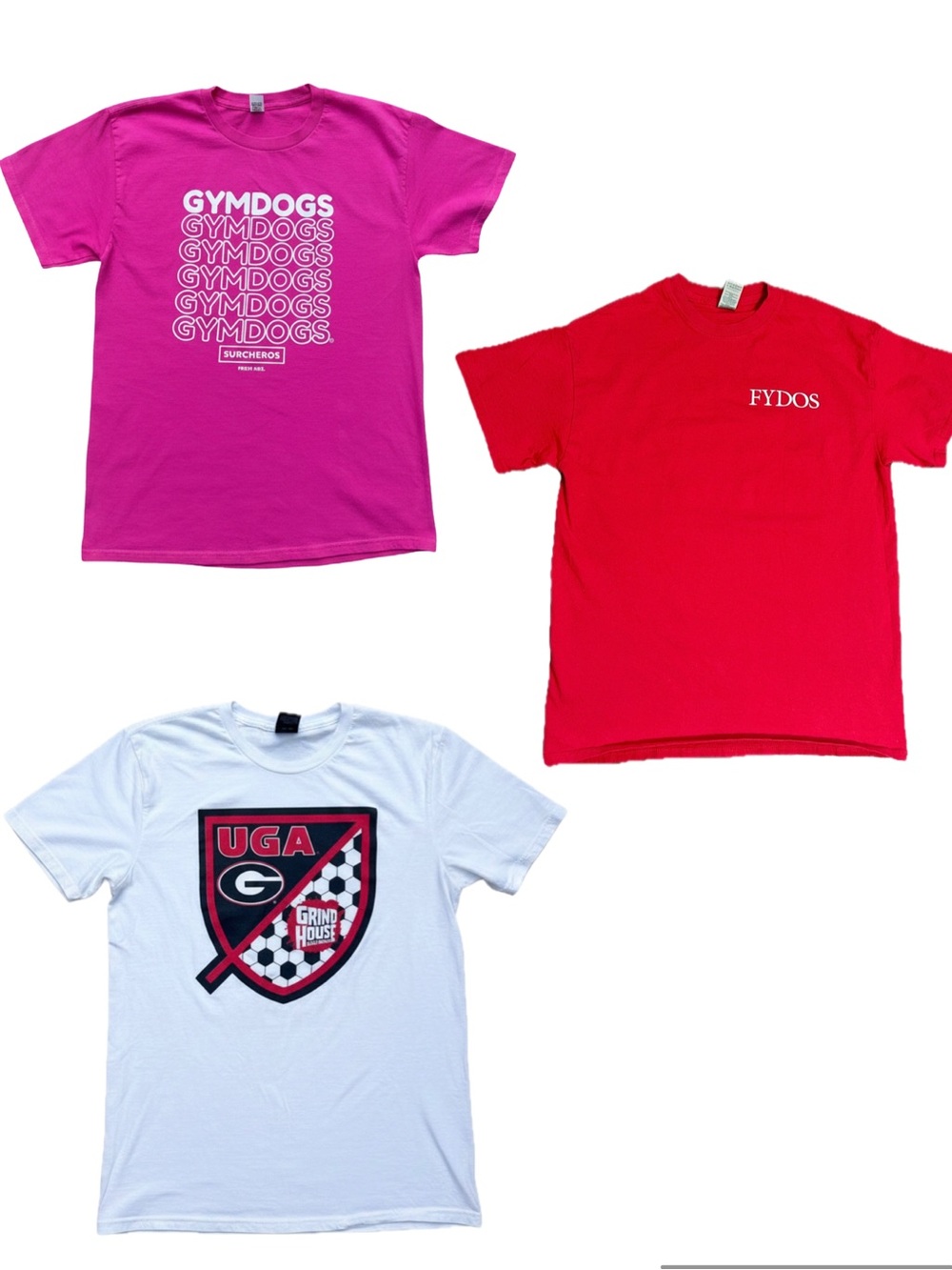 Multi-Pack UGA Tee Set - Pink, Red & White Graphic Shirts | Casual College Shirt